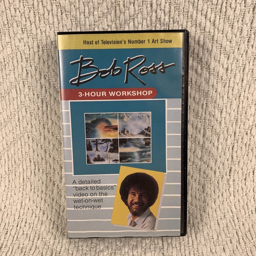 VTG 1986 Bob Ross 3 Hour Workshop VHS PBS The Joy Of Painting‎ Art Video Series